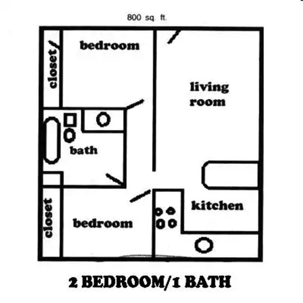 2 Bed - 1 Bath