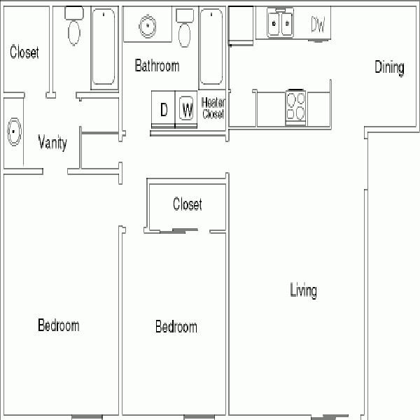 Large 2 Bedroom 