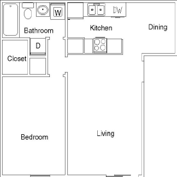 Small 1 Bedroom 